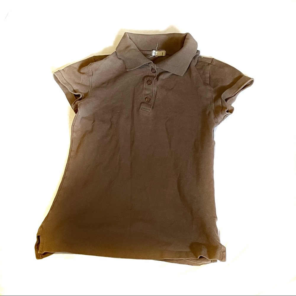 zénana outfitters brown polo tee size small
